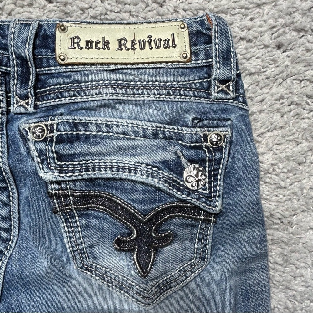 Rock Revival Jeans Womens 26 Johanna Boot Cut Stretch Low Rise Flap Pockets